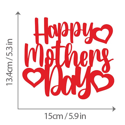 Happy Mother's Day Hearts Acrylic Cake Topper Product Gallery Image